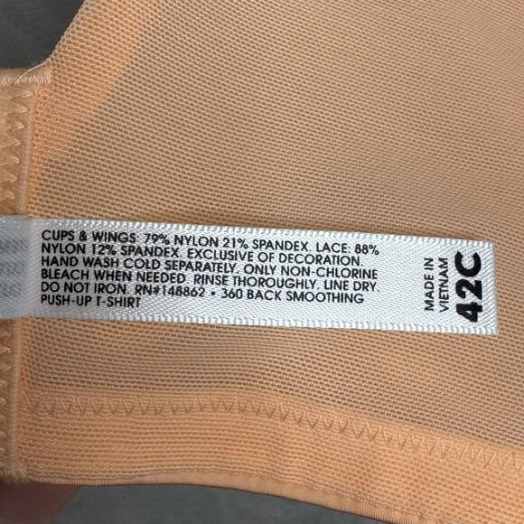Torrid Curve Bra Womens 42C Peach 360 Back Smoothing Push-Up T-Shirt NEW - Picture 7 of 8